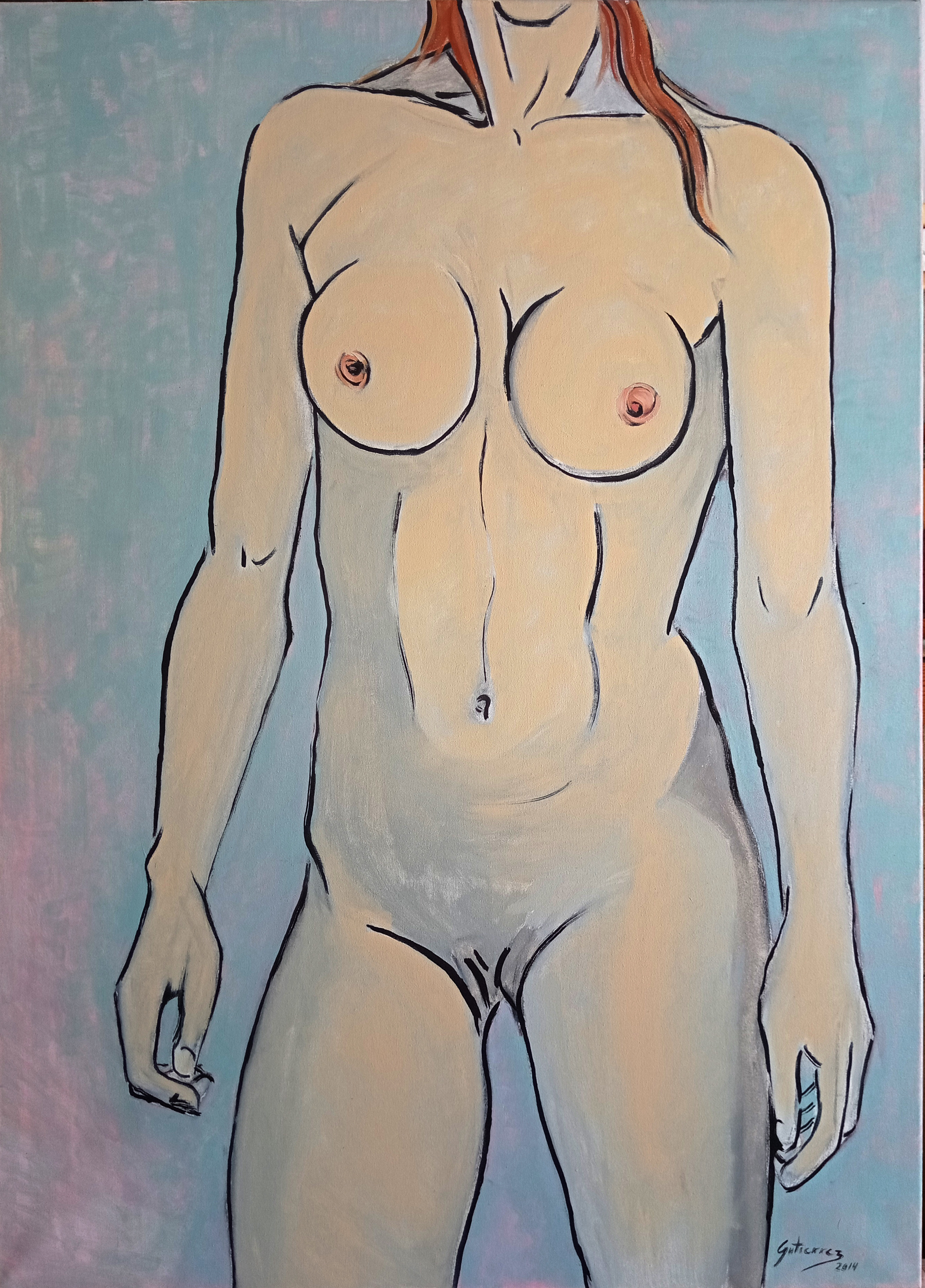 Forma de mujer I. Arte, pintor español de Cañete de las Torres,migrantes,